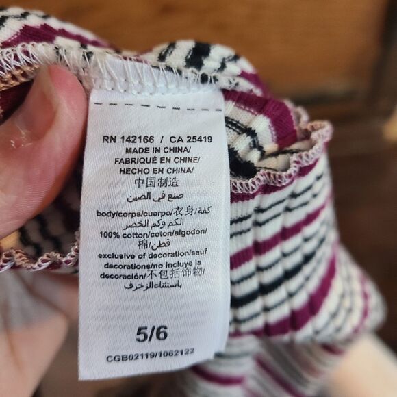 Habitual Girl Striped Mock Turtleneck Size 5/6 - Picture 4 of 4